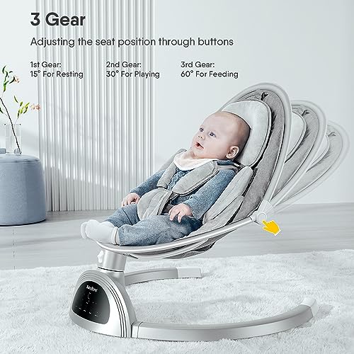 BabyBond Baby Bluetooth Infant Swing with Music Speaker (Silver) - Kidsy