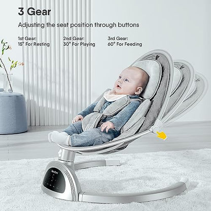 BabyBond Baby Bluetooth Infant Swing with Music Speaker (Silver) - Kidsy