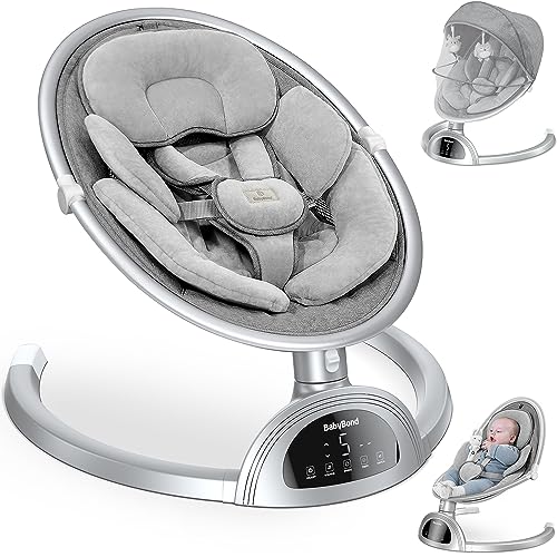 BabyBond Baby Bluetooth Infant Swing with Music Speaker (Silver) - Kidsy