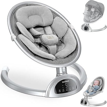 BabyBond Baby Bluetooth Infant Swing with Music Speaker (Silver) - Kidsy