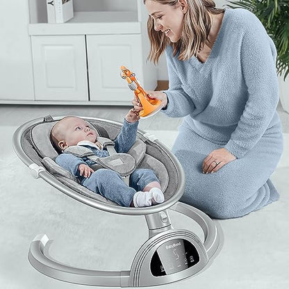 BabyBond Baby Bluetooth Infant Swing with Music Speaker (Silver) - Kidsy