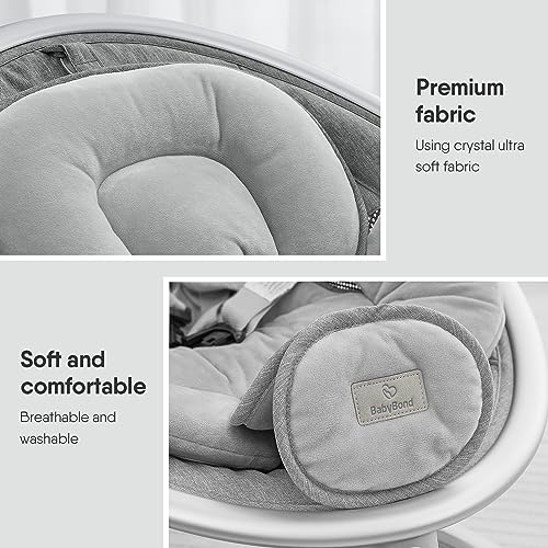 BabyBond Baby Bluetooth Infant Swing with Music Speaker (Silver) - Kidsy