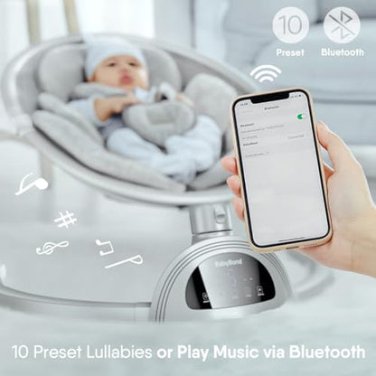 BabyBond Baby Bluetooth Infant Swing with Music Speaker (Silver) - Kidsy