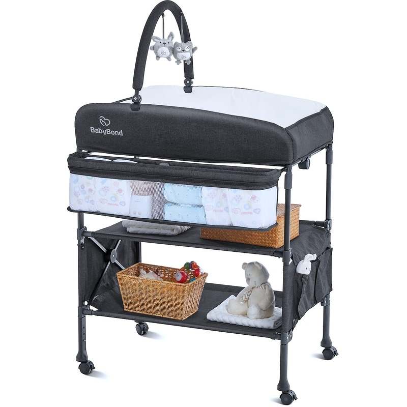 BabyBond Height Adjustable Portable Changing Table (Grey) - Kidsy