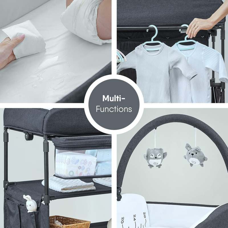 BabyBond Height Adjustable Portable Changing Table (Grey) - Kidsy
