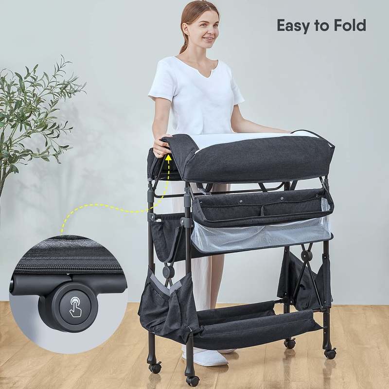 BabyBond Height Adjustable Portable Changing Table (Grey) - Kidsy