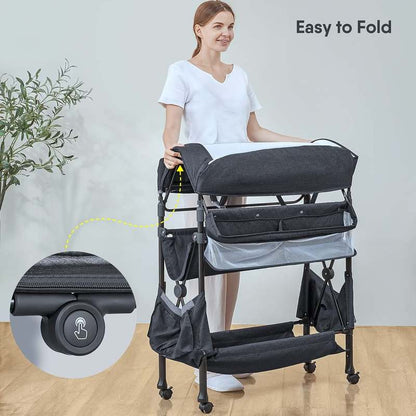 BabyBond Height Adjustable Portable Changing Table (Grey) - Kidsy