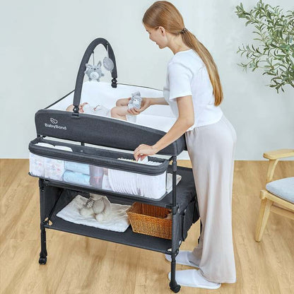 BabyBond Height Adjustable Portable Changing Table (Grey) - Kidsy