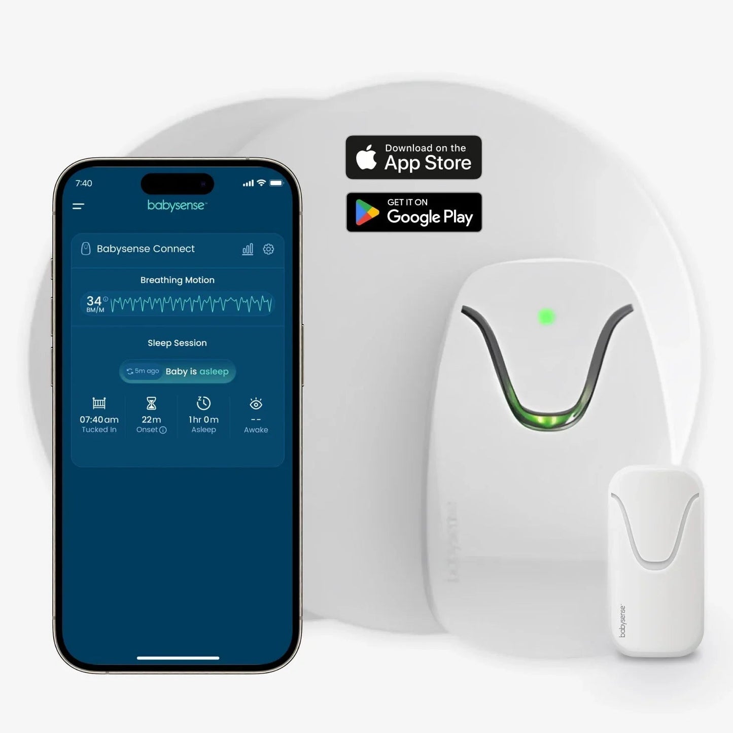 Babysense Connect Sleep Monitor: Baby Breathing Motion with Sleep Analytics - Kidsy