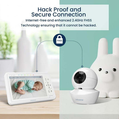Babysense HD S2: Video Baby Monitor with 2 Cameras, Non Wifi, Split Screen & Night Light Machine - Kidsy