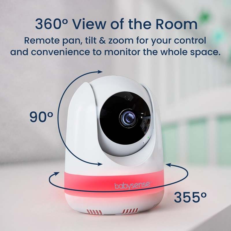 Babysense Max View: Video Baby Monitor with 2 Cameras, Non Wifi, Split Screen, Night Light & Sound Machine - Kidsy