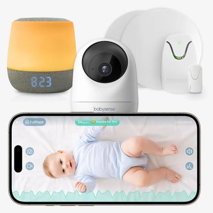 Babysense Safe Sleep Smart Nursery: Video Baby Monitor, Breathing Motion with Safety Alerts, Night Light & Sound Machine - Kidsy