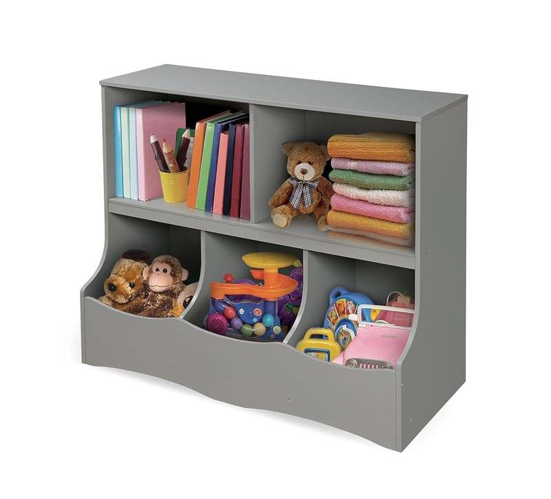 Badger Basket Multi - Bin Storage Cubby for Kids (Grey) - Kidsy
