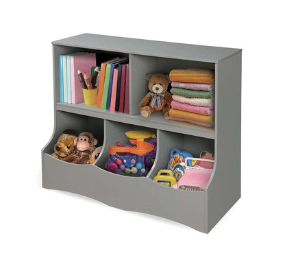 Badger Basket Multi - Bin Storage Cubby for Kids (Grey) - Kidsy