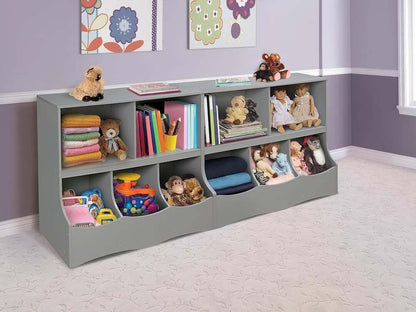 Badger Basket Multi - Bin Storage Cubby for Kids (Grey) - Kidsy