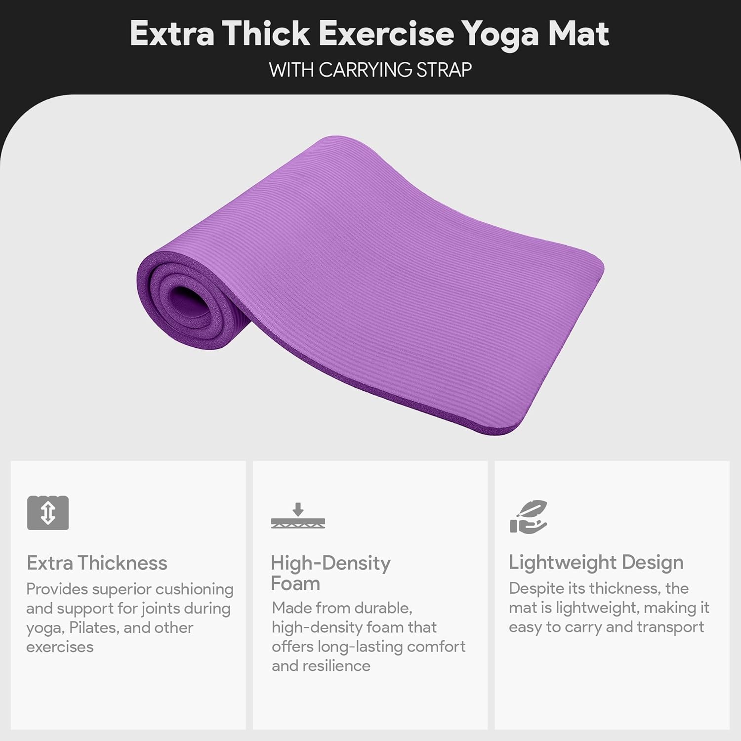 BalanceFrom All - Purpose 1 - Inch Exercise Yoga Mat (Purple) - Kidsy