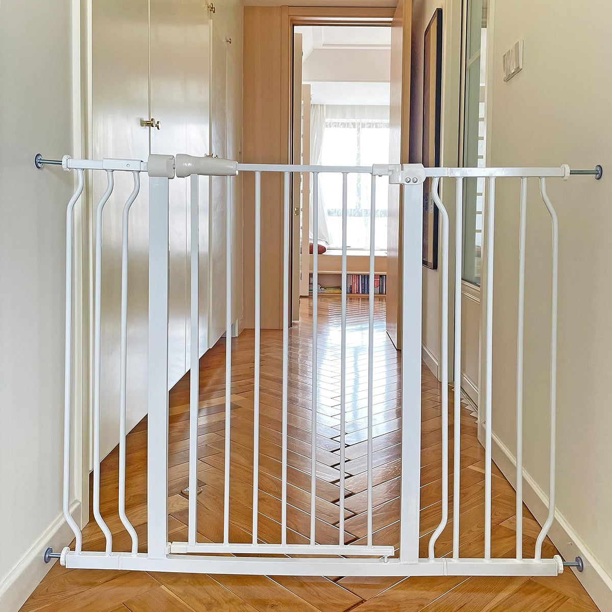BalanceFrom Easy Walk-Thru Safety Gate (White, 29.1"–48" W x 36" H) - Kidsy
