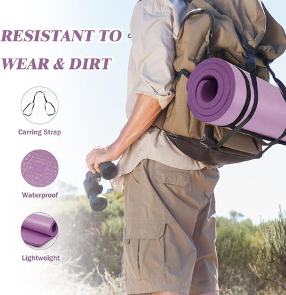 BalanceFrom Extra Thick High - Density Yoga Mat, 1 Inch (Taro Purple) - Kidsy