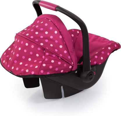 Bayer Design Baby Doll Deluxe Car Seat with Canopy Polka dots (Pink) - Kidsy