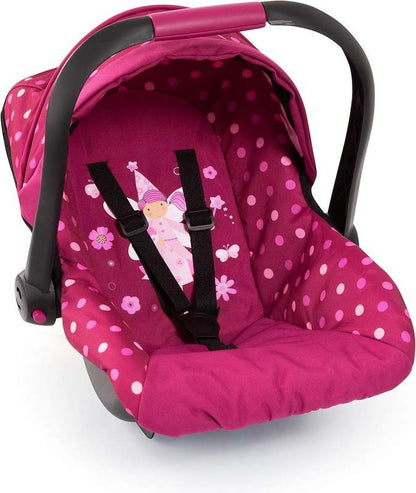 Bayer Design Baby Doll Deluxe Car Seat with Canopy Polka dots (Pink) - Kidsy
