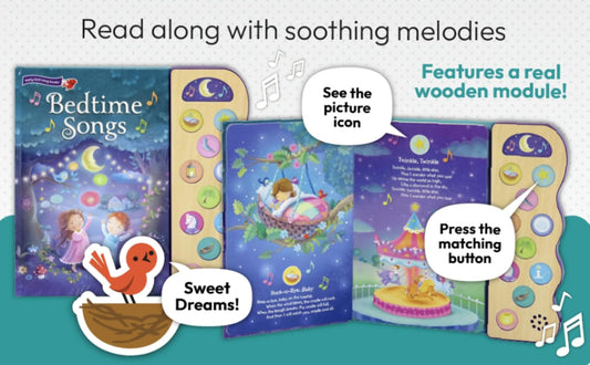 Bedtime Songs Interactive Sound Board Book (11 Buttons) - Kidsy
