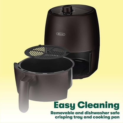 BELLA 2 Qt Manual Air Fryer & Multicooker 1200W (Matte Black) - Kidsy