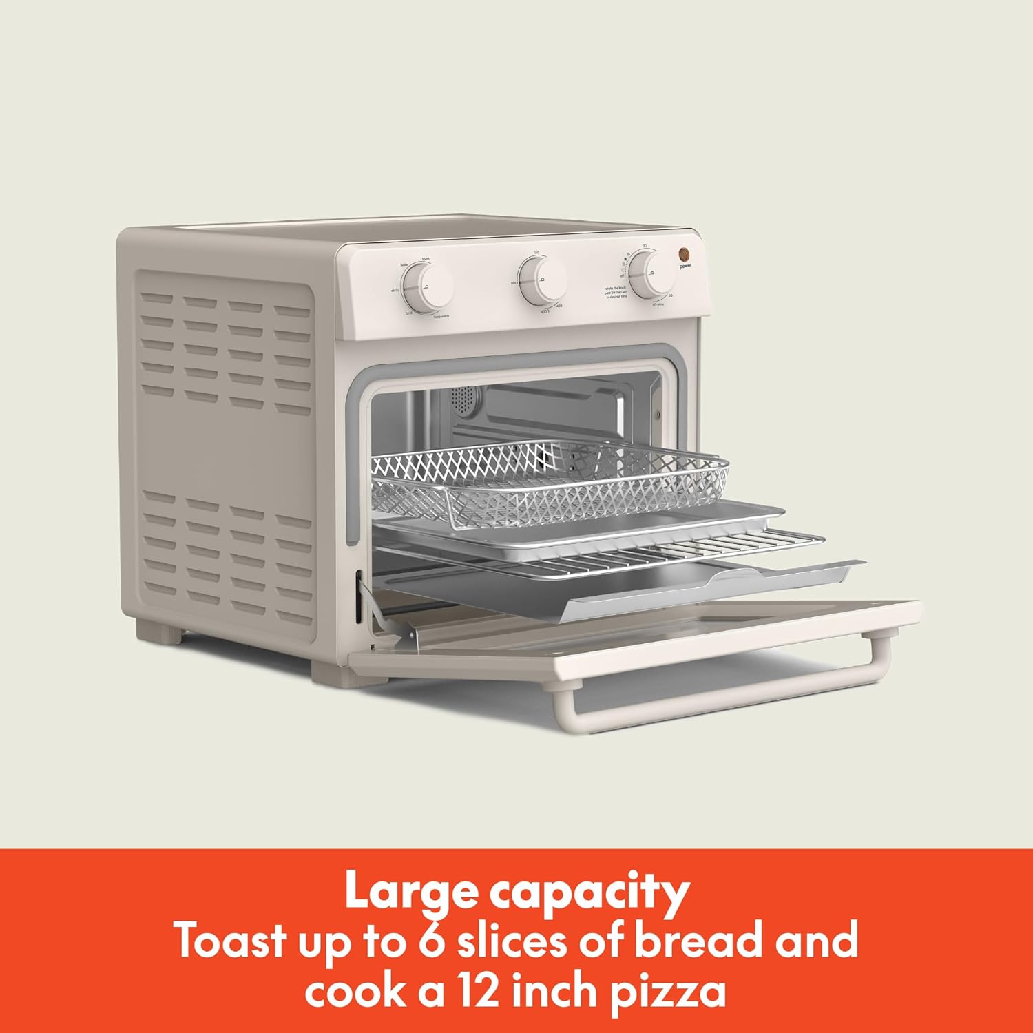 Bella Air Fryer Toaster Oven, 7 Preset Cooking Options, 1700 Watt (Oatmilk) - Kidsy