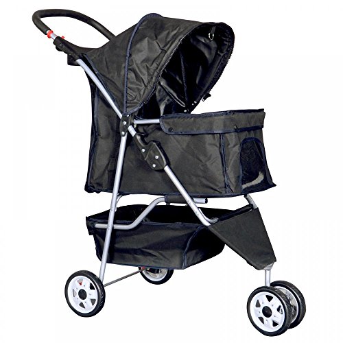 BestPet 3 - Wheel Foldable Pet Stroller (Black) - Kidsy