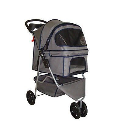 BestPet 3 - Wheel Pet Stroller (Classic Gray) - Kidsy
