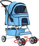 BestPet 4 Wheels Pet Stroller Cat Dog Cage Stroller Travel Folding Carrier 04T (Blue) - Kidsy