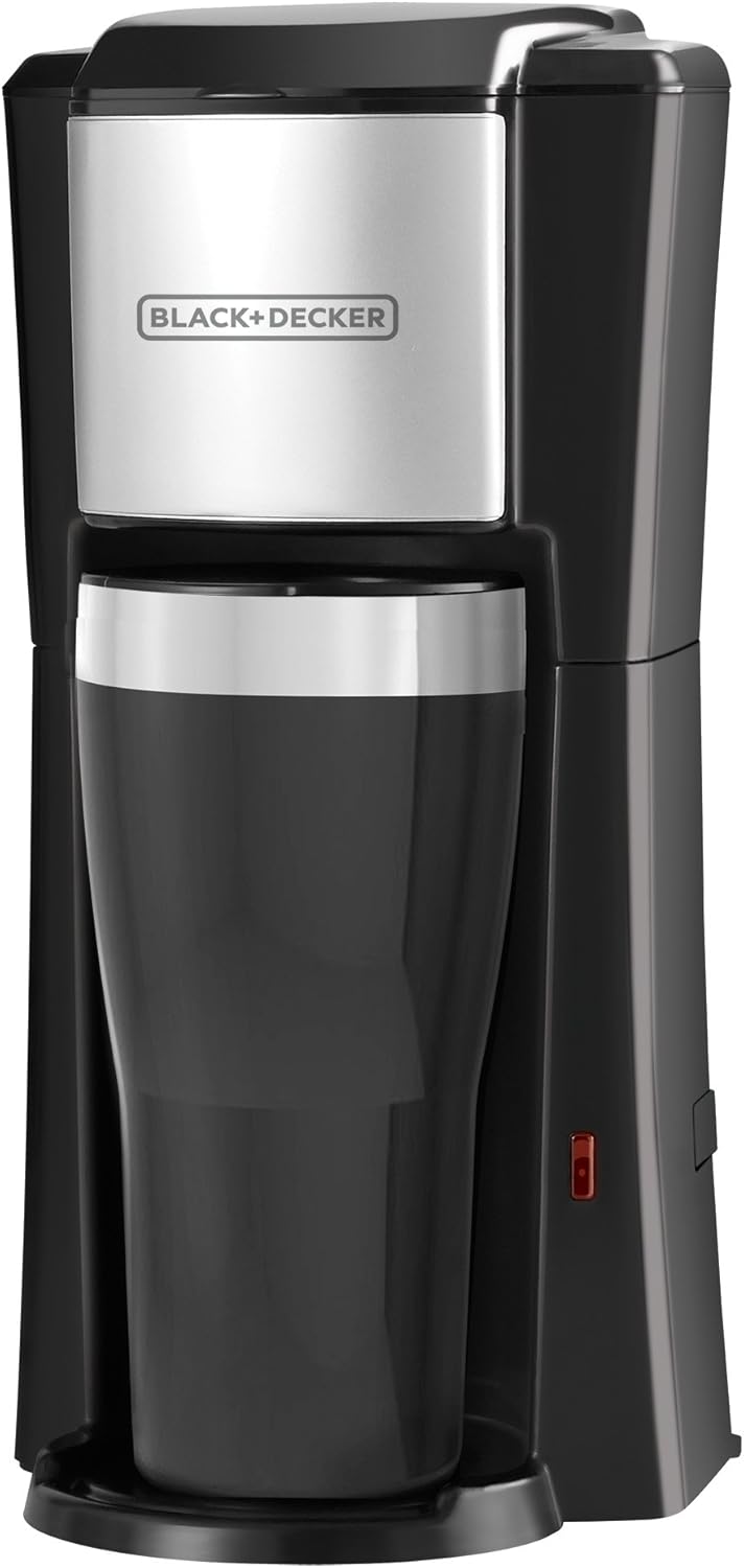 Black & Decker Single - Serve Coffee Maker with Thermal Mug (Black) - Kidsy
