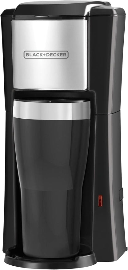 Black & Decker Single - Serve Coffee Maker with Thermal Mug (Black) - Kidsy