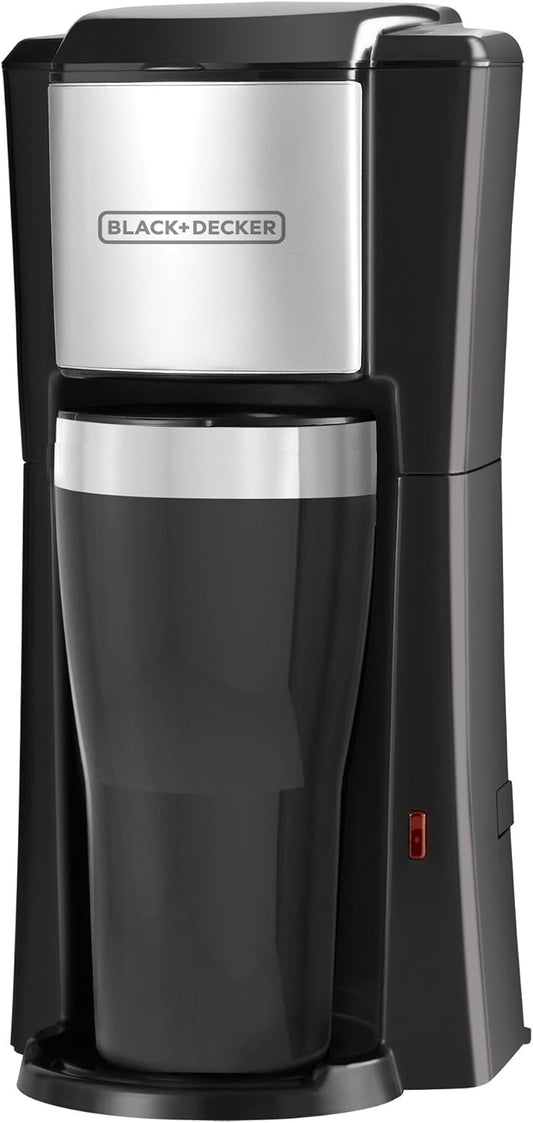 Black & Decker Single - Serve Coffee Maker with Thermal Mug (Black) - Kidsy