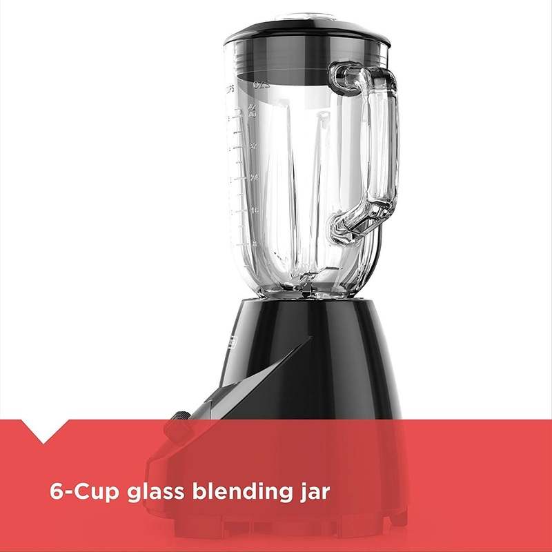 Black+Decker Countertop Blender with 6 - Cup Glass Jar, 10 - Speed Settings (Black) - Kidsy