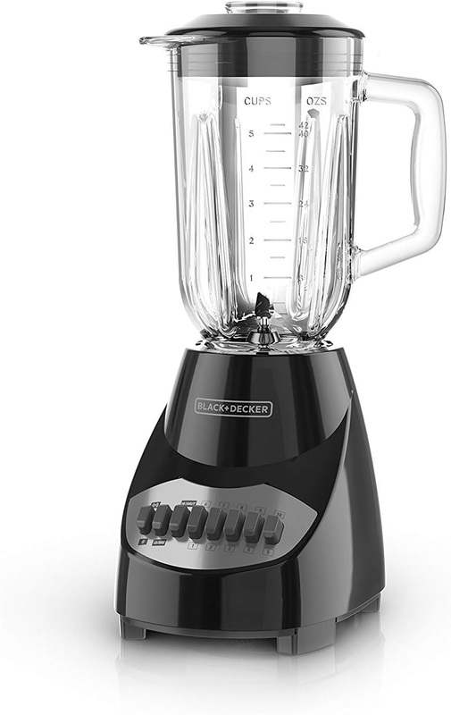 Black+Decker Countertop Blender with 6 - Cup Glass Jar, 10 - Speed Settings (Black) - Kidsy