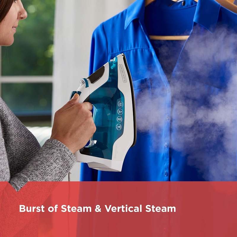 BLACK+DECKER Easy Steam Compact Iron IR06V (Blue/White) - Kidsy