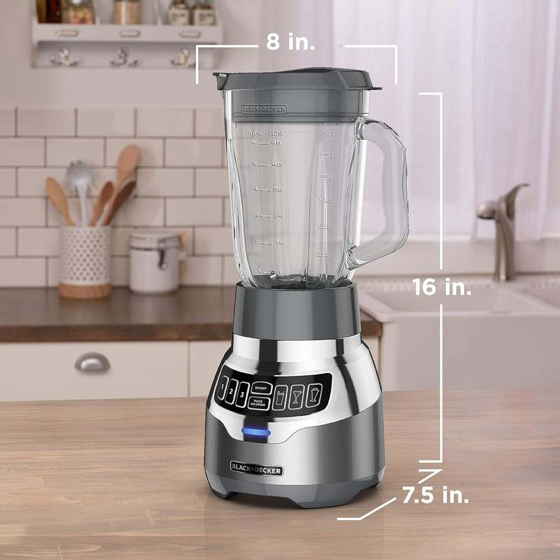 Black+Decker PowerCrush Digital Blender BL1300DG - P (Stainless Steel) - Kidsy