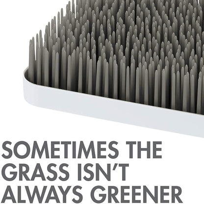 Boon Grass Plastic Drying Rack 9.75 x 9.88 x 3.0 inches (Gray) - Kidsy