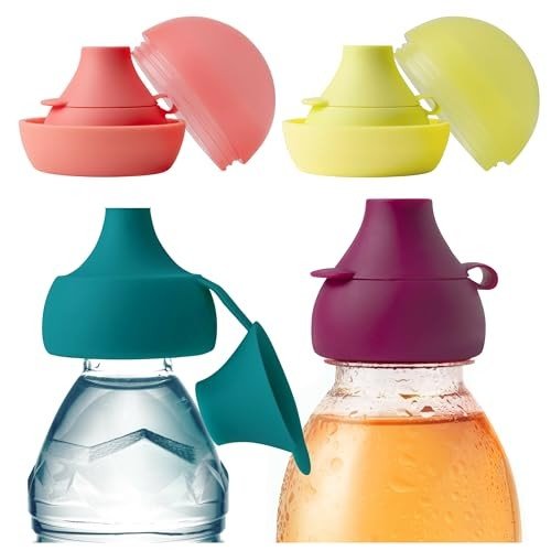 Boon Snug Sip Silicone Bottle Toppers (4 Toppers, 4 Cases) - Kidsy