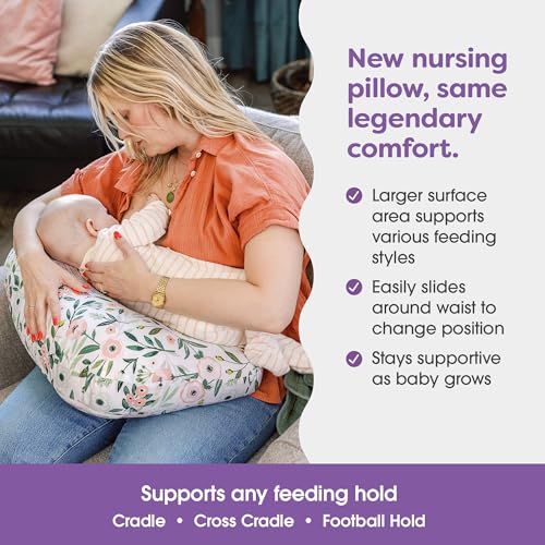 Boppy Larger Nursing Pillow (Pink Garden Flowers) - Kidsy