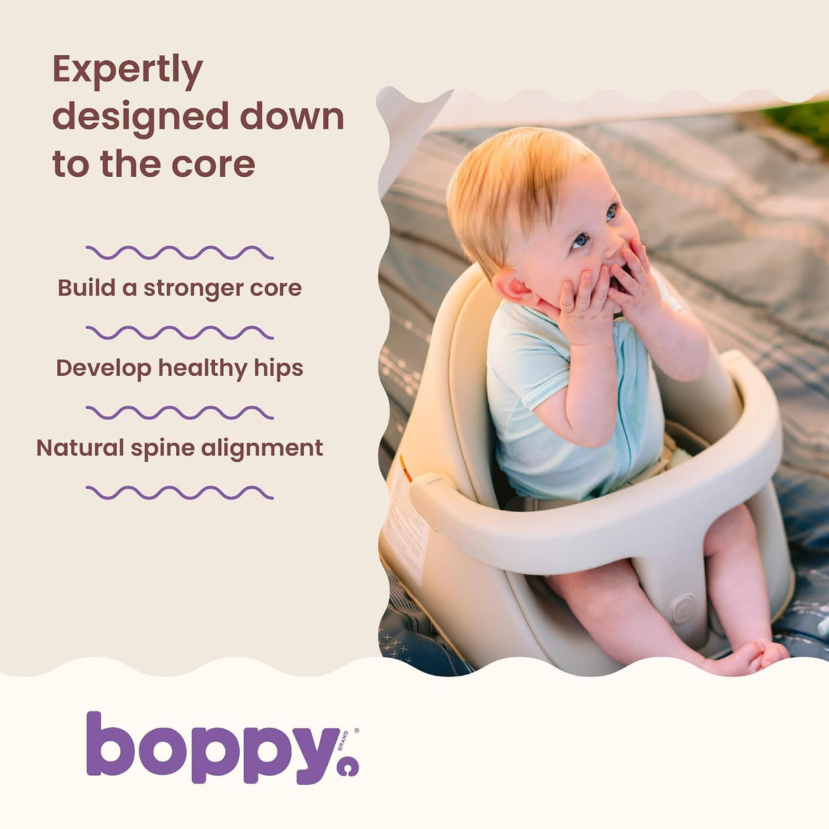 Boppy Proper Posture Baby Floor & Booster Seat (Oatmeal) - Kidsy
