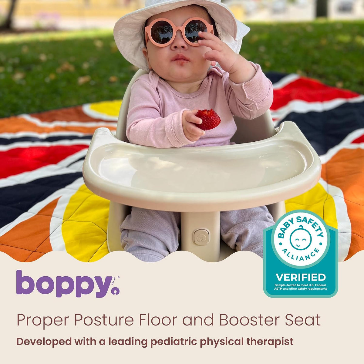 Boppy Proper Posture Baby Floor & Booster Seat (Oatmeal) - Kidsy