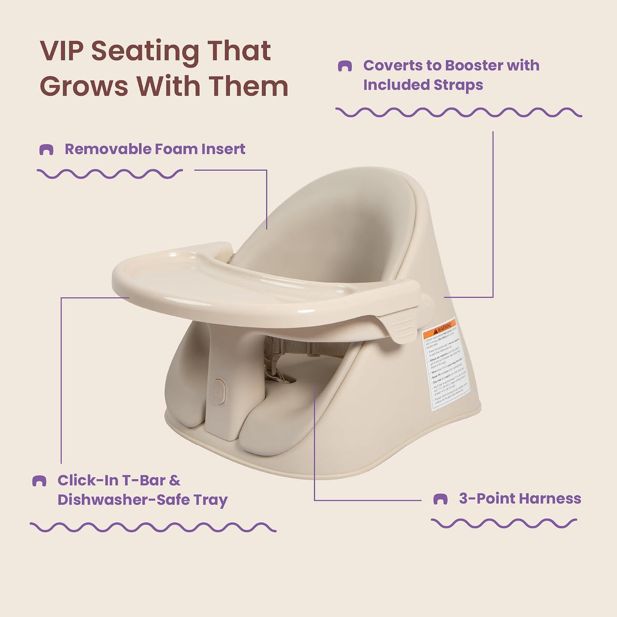 Boppy Proper Posture Baby Floor & Booster Seat (Oatmeal) - Kidsy
