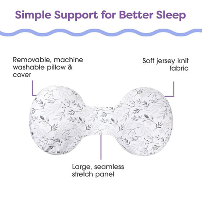 Boppy Side Sleeper Pregnancy Pillow (Gray Falling Leaves) - Kidsy