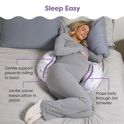 Boppy Side Sleeper Pregnancy Pillow (Gray Falling Leaves) - Kidsy