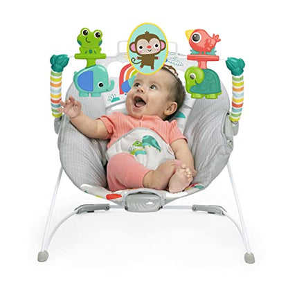Bright Starts Baby Bouncer with Vibration & Toys (Playful Paradise) - Kidsy