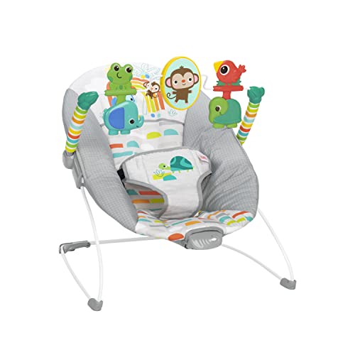 New Bright Starts Baby Bouncer with Vibration & Toys (Playful Paradise)