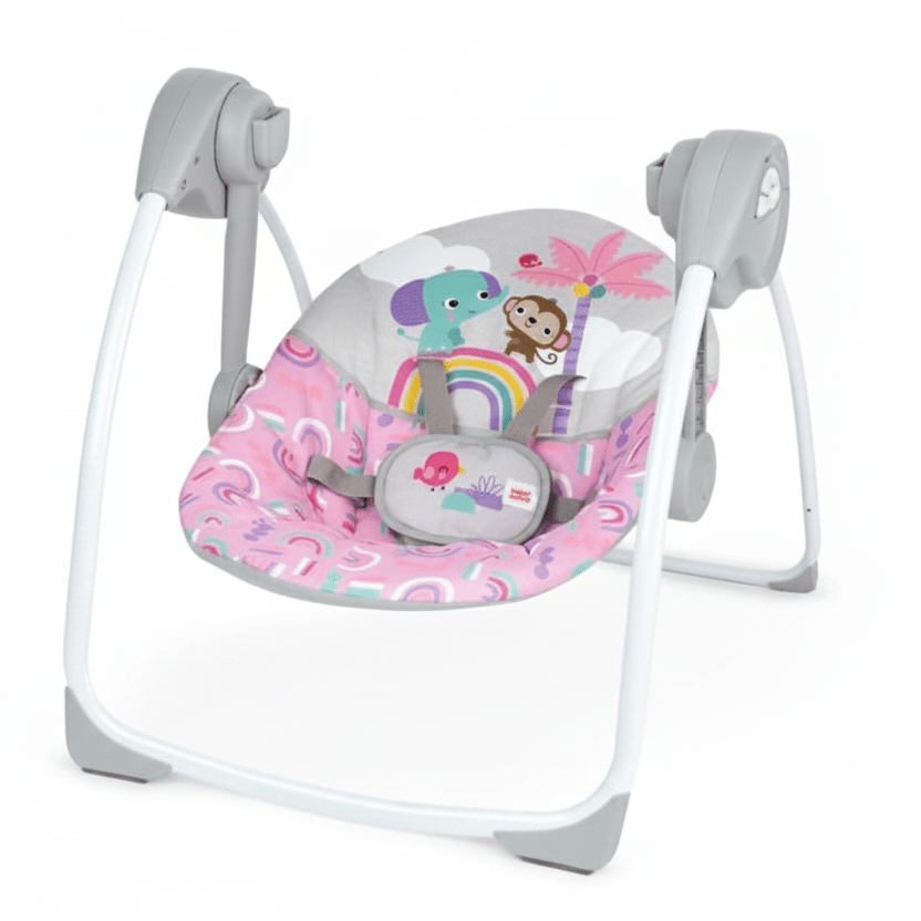 Bright Starts Compact Automatic Baby Swing (Pink Paradise) - Kidsy