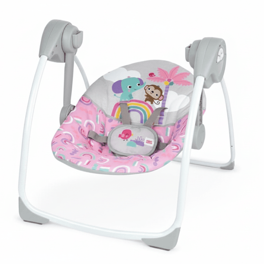 Bright Starts Compact Automatic Baby Swing (Pink Paradise) - Kidsy