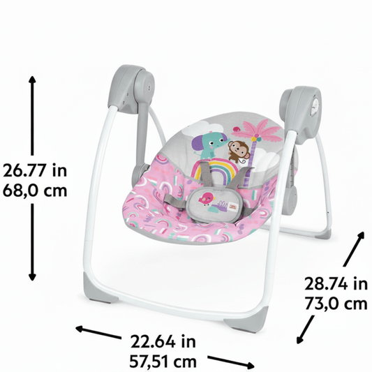 Bright Starts Compact Automatic Baby Swing (Pink Paradise) - Kidsy
